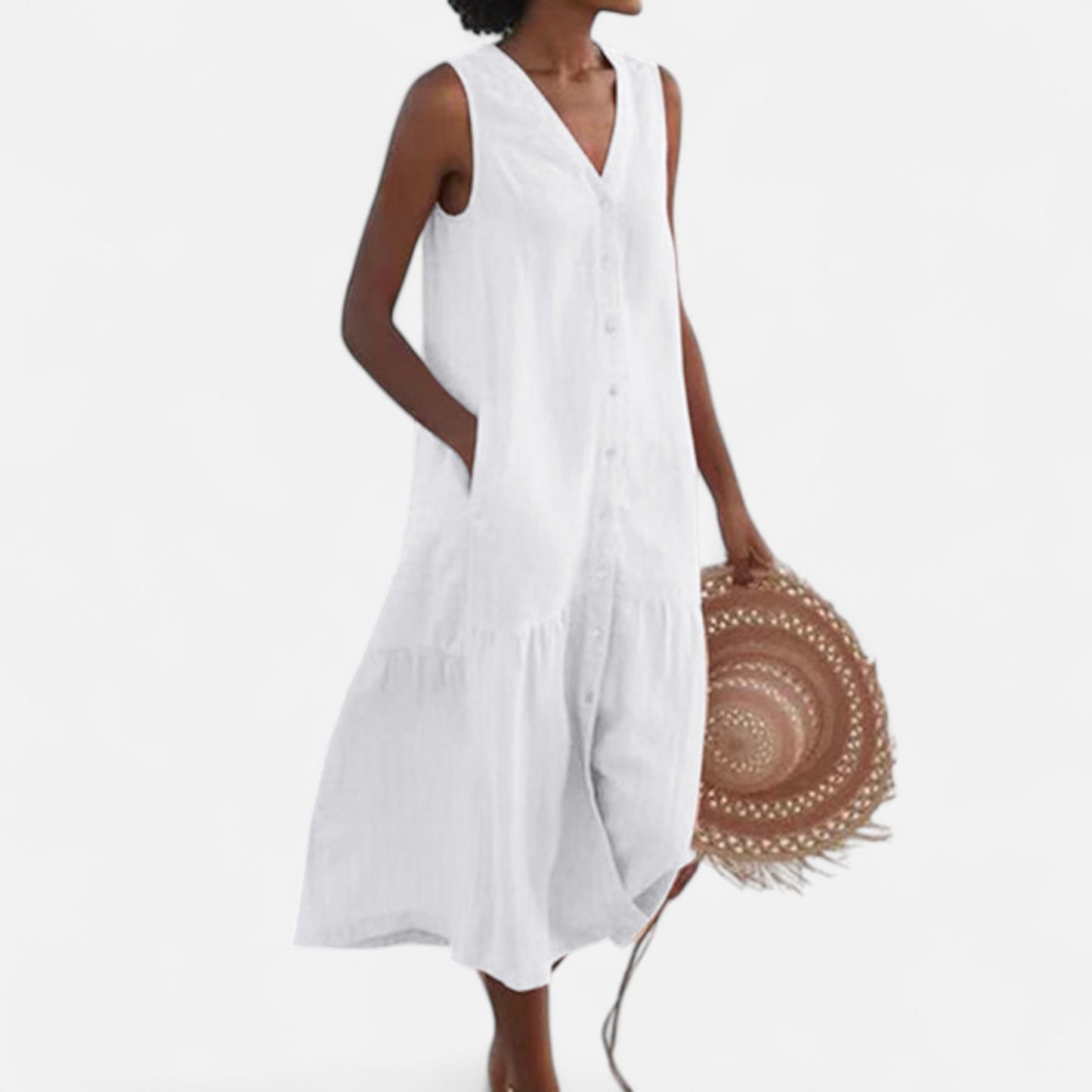 Maison Lior | Women's V-Neck Dress – Contoured Elegance, Effortless Sophistication