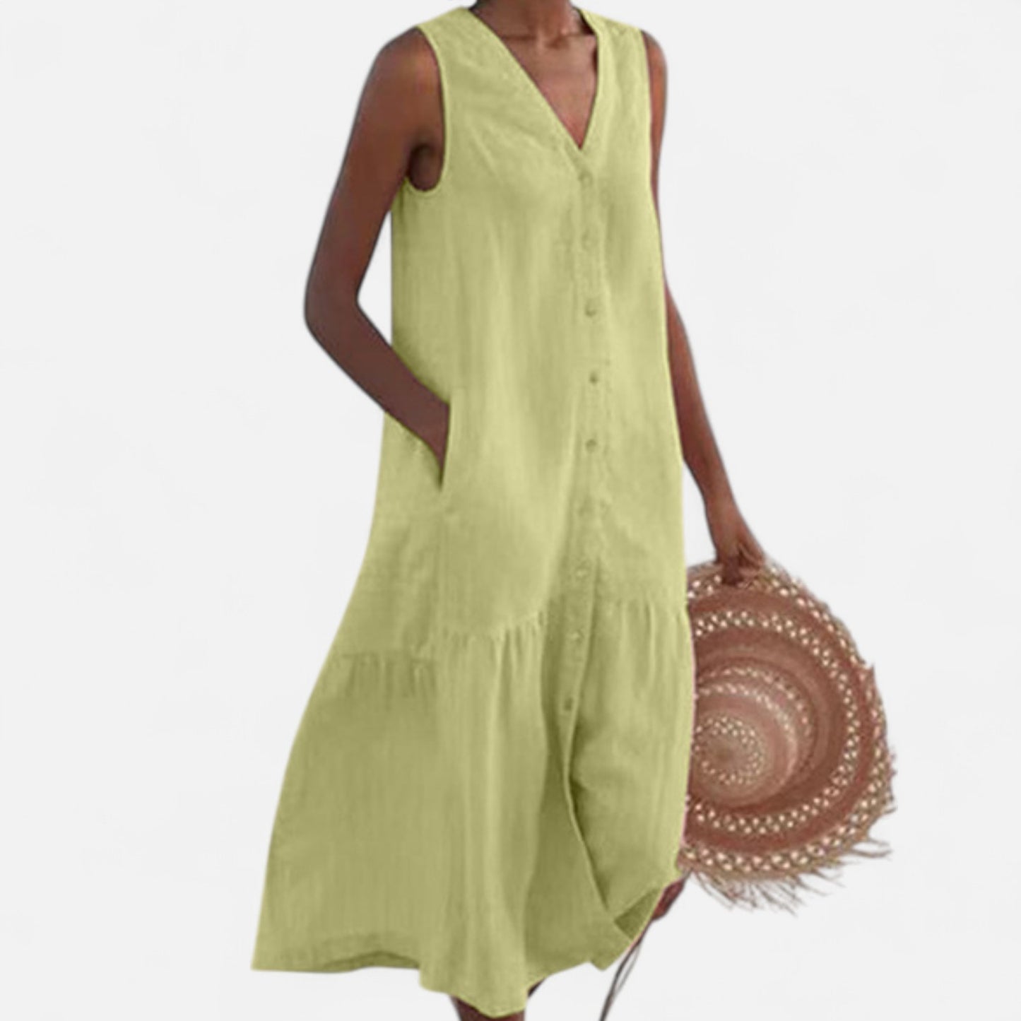 Maison Lior | Women's V-Neck Dress – Contoured Elegance, Effortless Sophistication