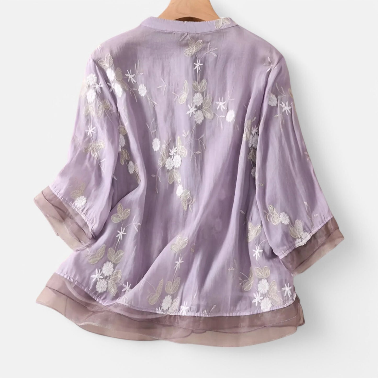 Maison Lior | Women's Cotton Top with Embroidered Flowers