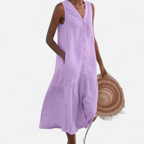 Maison Lior | Women's V-Neck Dress – Contoured Elegance, Effortless Sophistication