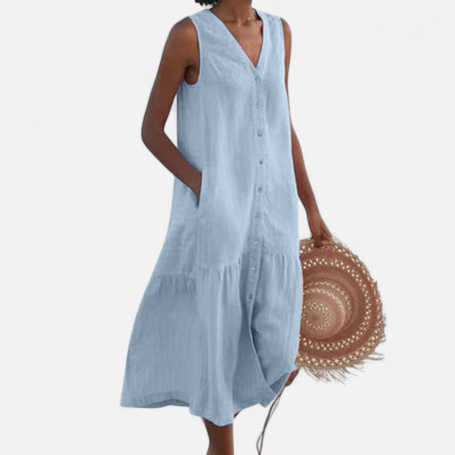 Maison Lior | Women's V-Neck Dress – Contoured Elegance, Effortless Sophistication