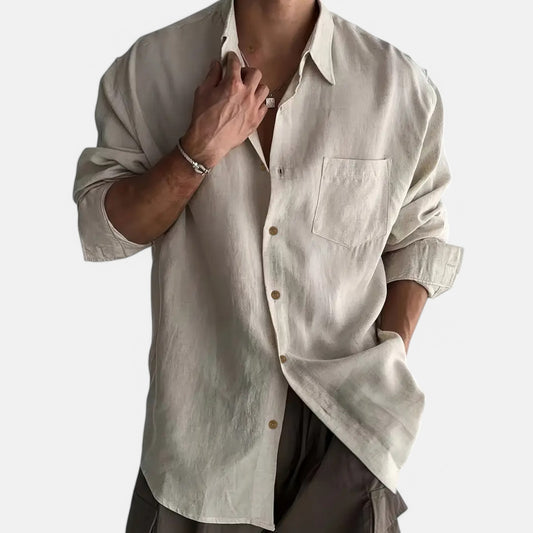 Maison Lior | Men's Casual Linen-Blend Long Sleeve Shirt