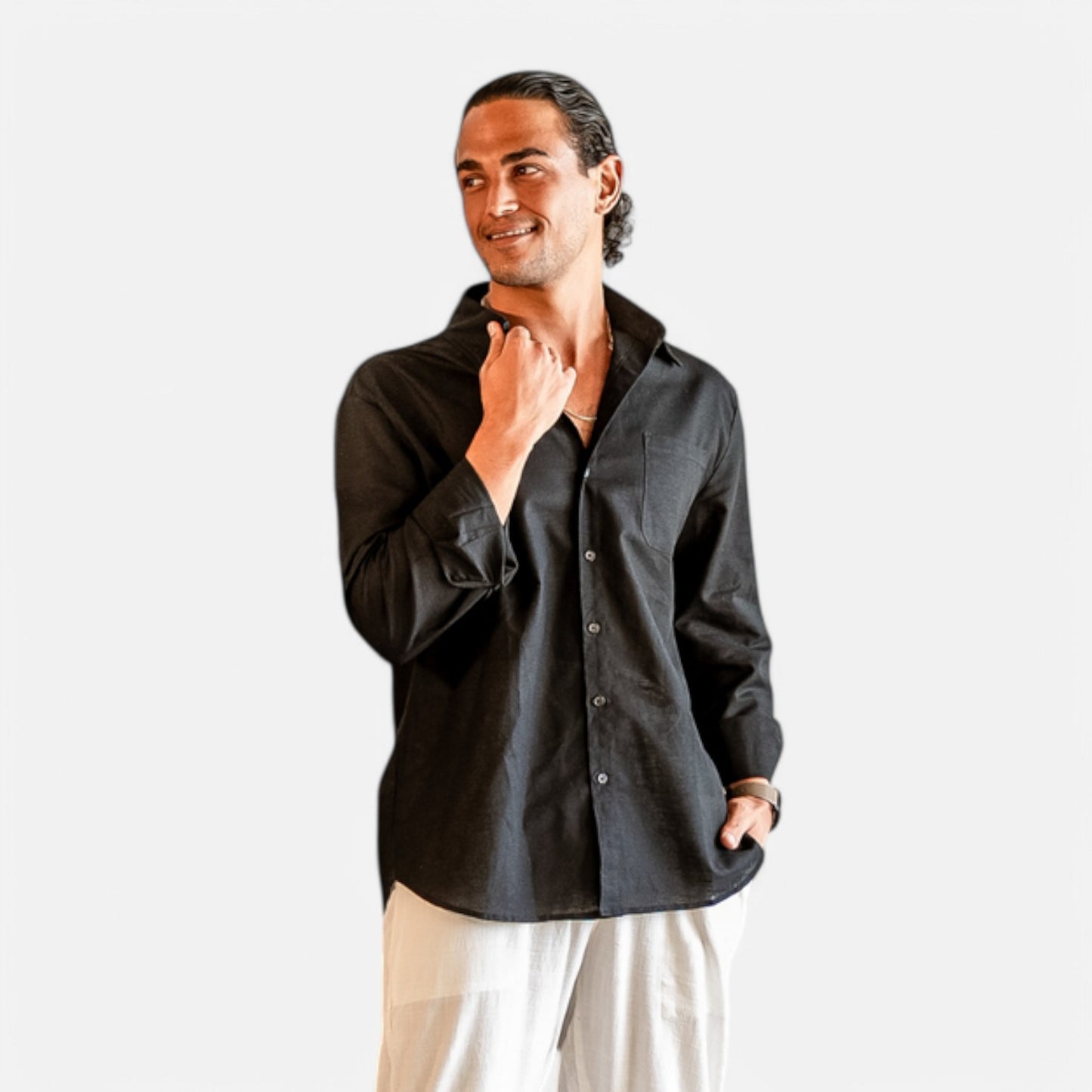 Maison Lior | Men's Pure Long Sleeve Linen Shirt