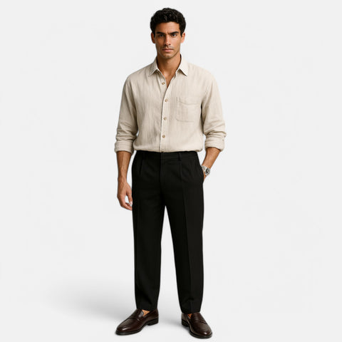 Maison Lior | Men's Casual Linen-Blend Long Sleeve Shirt