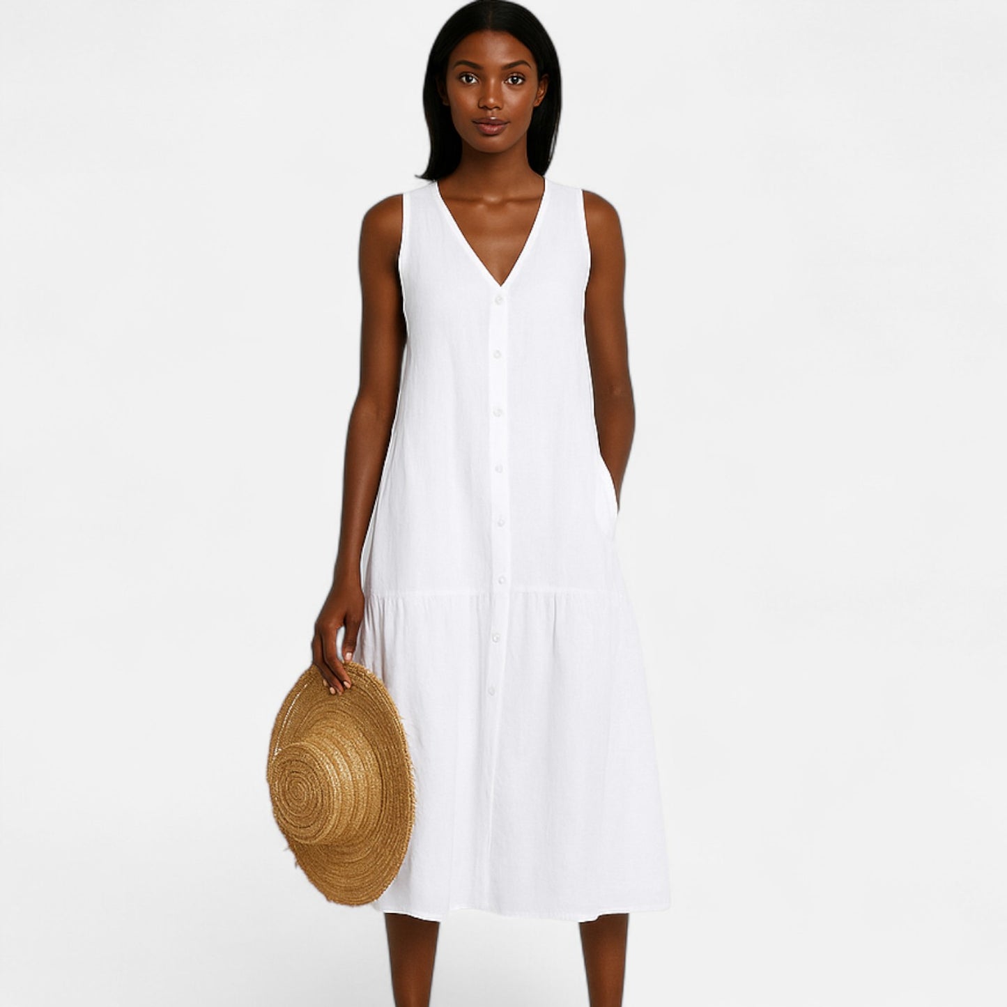 Maison Lior | Women's V-Neck Dress – Contoured Elegance, Effortless Sophistication