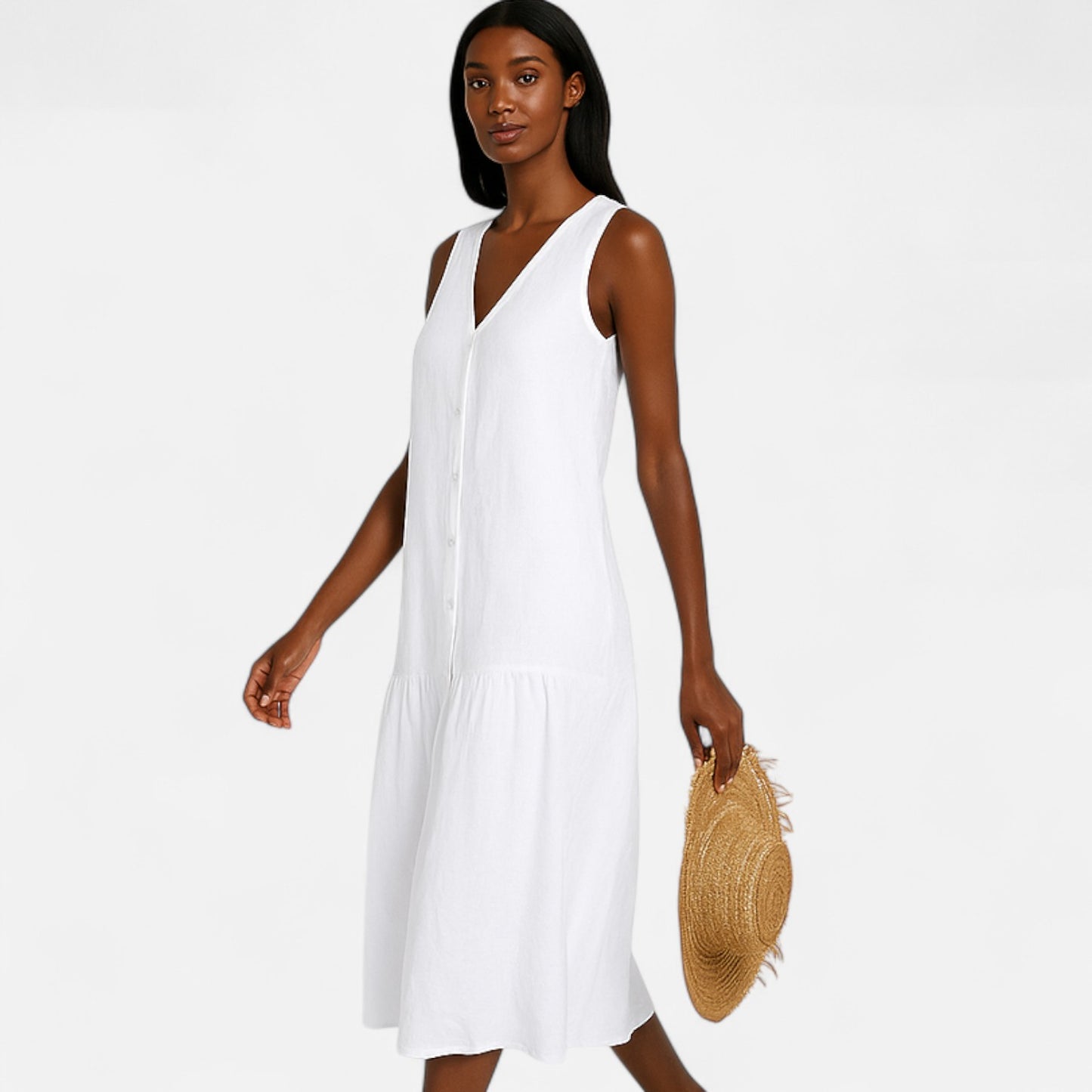 Maison Lior | Women's V-Neck Dress – Contoured Elegance, Effortless Sophistication
