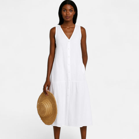 Maison Lior | Women's V-Neck Dress – Contoured Elegance, Effortless Sophistication
