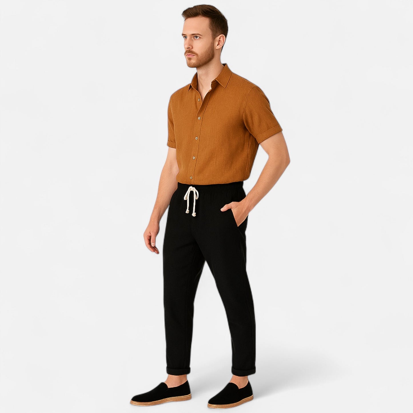 Maison Lior | Men's Linen Drawstring Trousers – Breathable Comfort, Relaxed Tailoring