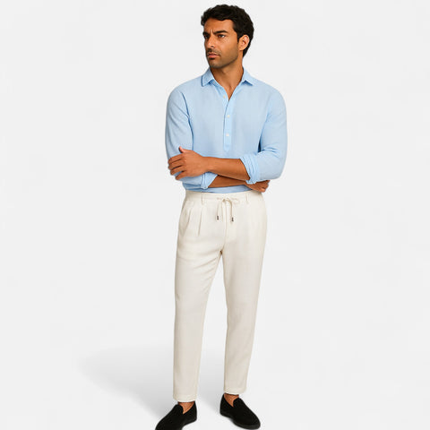 Maison Lior | Men's Linen Pop-Over Shirt – Classic Collar, Effortless Warm-Weather Style