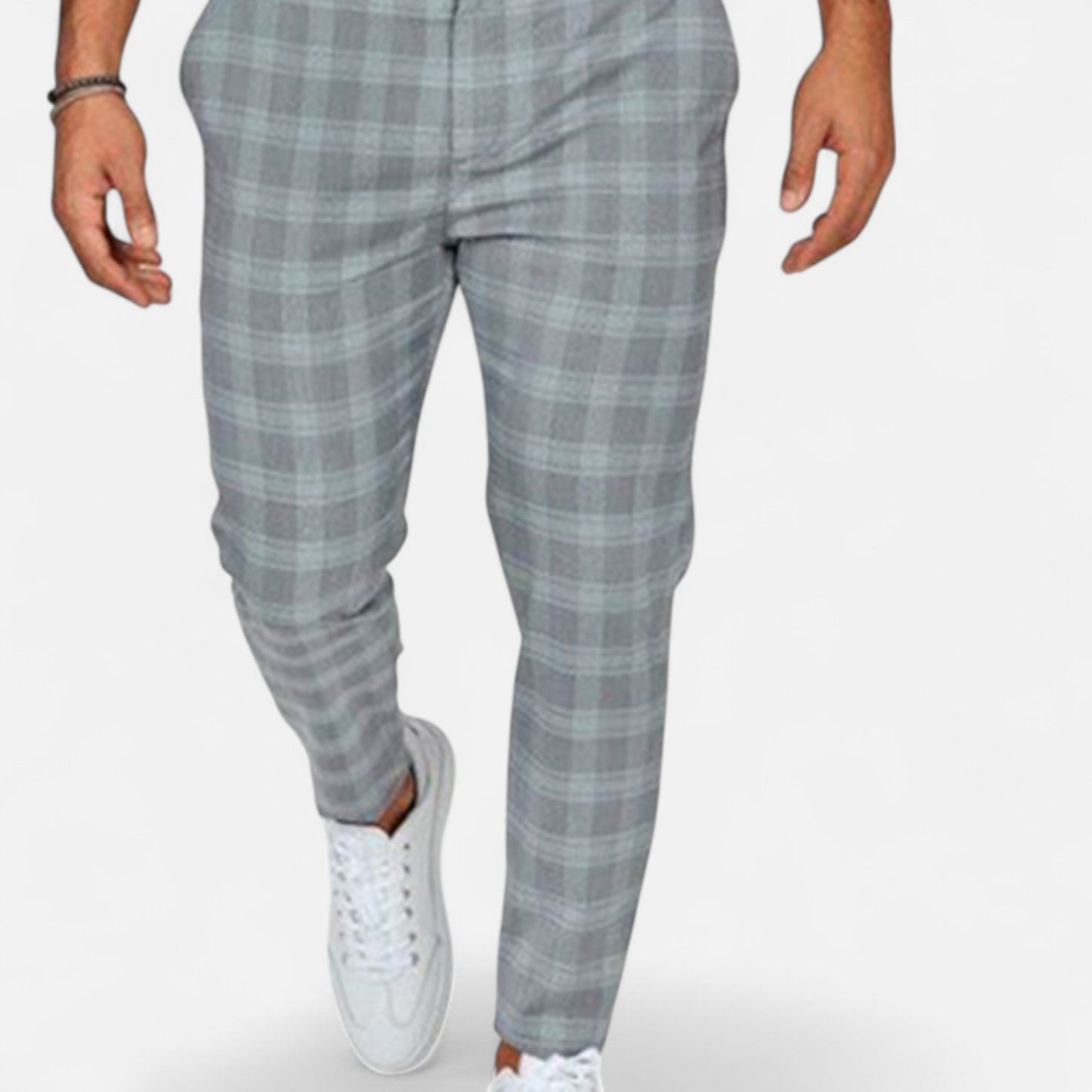 Maison Lior | Men's Stretch Check Chino Trousers – Tailored Fit, Everyday Smart Comfort