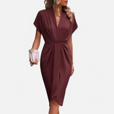Maison Lior | Elegant Midi Wrap Dress for Women