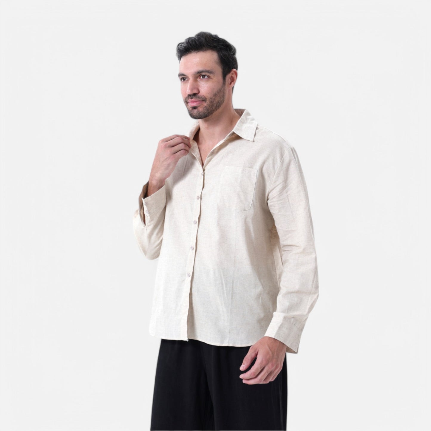 Maison Lior | Men's Pure Long Sleeve Linen Shirt