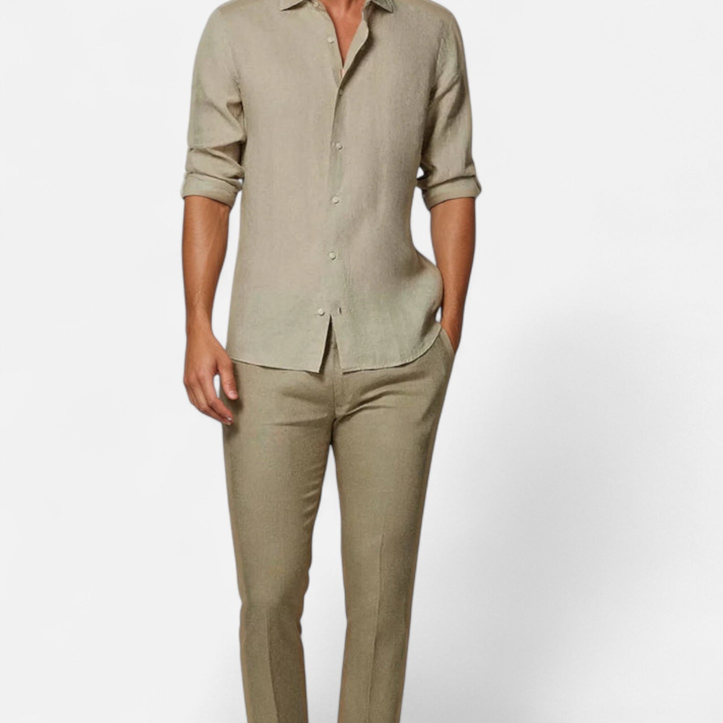 Maison Lior | Men's Khaki Linen Shirt – Old Money Aesthetic, Lightweight Sartorial Ease