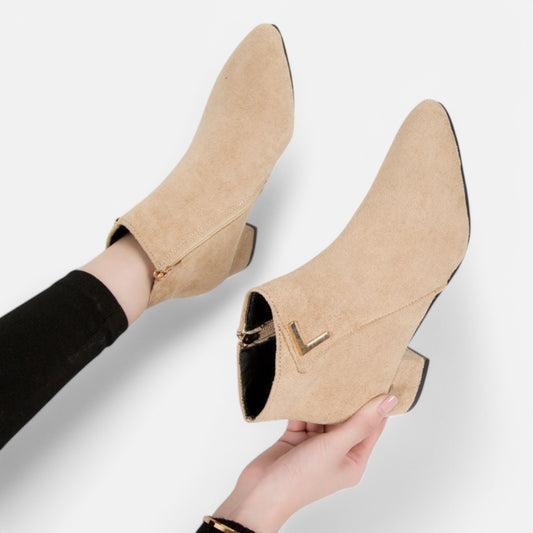 Maison Lior | Women's Stylish Leather Low Heel Ankle Boots