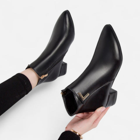 Maison Lior | Women's Leather Ankle Boots – Low-Heel Elegance, Everyday Versatility