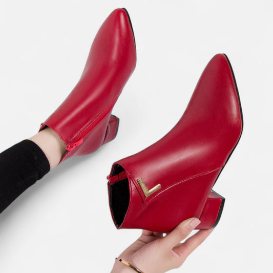 Maison Lior | Women's Leather Ankle Boots – Low-Heel Elegance, Everyday Versatility